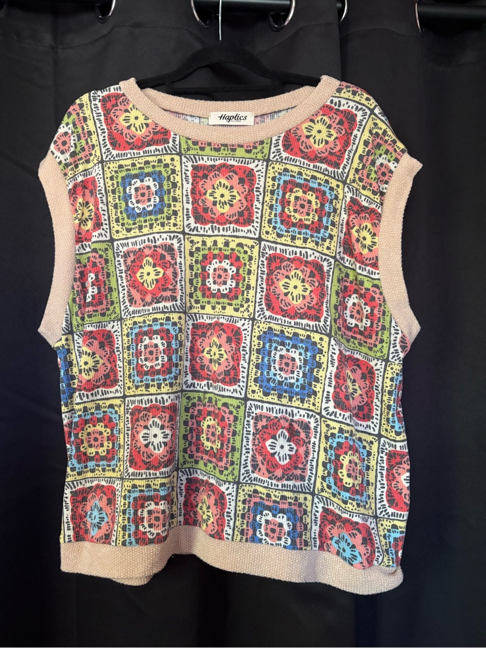 Haptics Multicolor Crochet-Print Tank Top